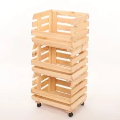 Plantestativer^Grøntsagskasser på hjul RAWA /bredde 37cm - Naturlig