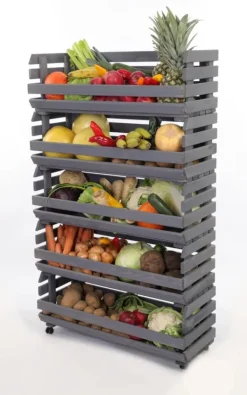 Plantestativer^Grøntsagskasser på hjul RAWA /bredde 77cm - Grå
