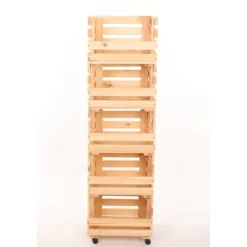 Havekurve^Grøntsagsskuffe / trækasse til grøntsager / frugtstativ / skuffe / hylde 132 x 37 x 30 cm med hjul / høj