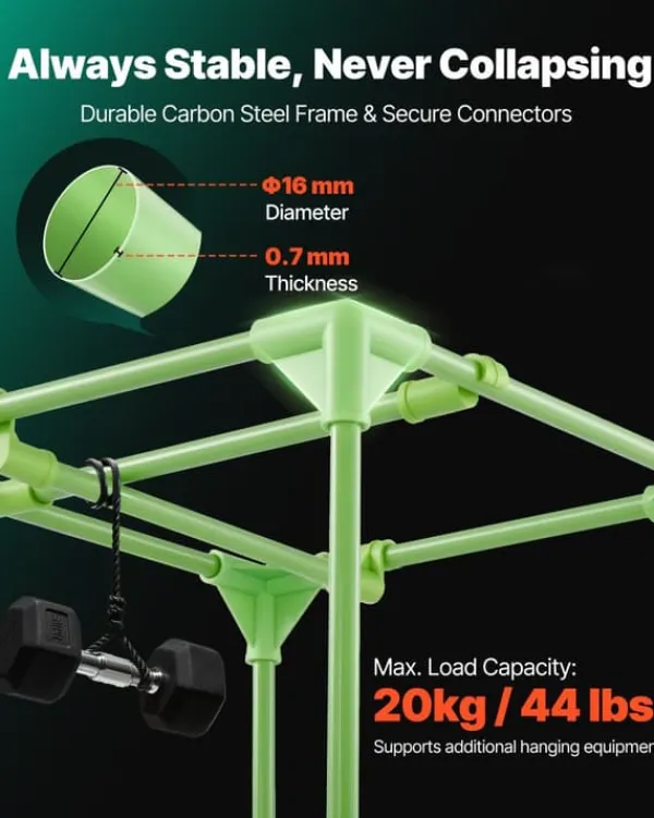 Drivhus^Grow Telt - Indendørs Plantetelt - 100x100x200 cm - 600D Højreflekterende Mylar - Observationsvindue - Aftagelig Gulvbakke - Robust Lynlås