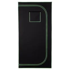 Drivhus^Grow Telt - Indendørs Plantetelt - 100x100x200 cm - 600D Højreflekterende Mylar - Observationsvindue - Aftagelig Gulvbakke - Robust Lynlås