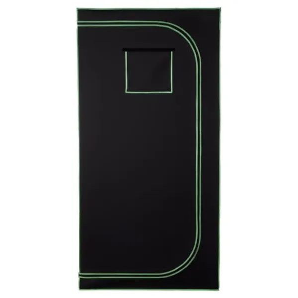 Drivhus^Grow Telt - Indendørs Plantetelt - 100x100x200 cm - 600D Højreflekterende Mylar - Observationsvindue - Aftagelig Gulvbakke - Robust Lynlås