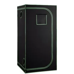 Drivhus^Grow Telt - Indendørs Plantetelt - 100x100x200 cm - 600D Højreflekterende Mylar - Observationsvindue - Aftagelig Gulvbakke - Robust Lynlås