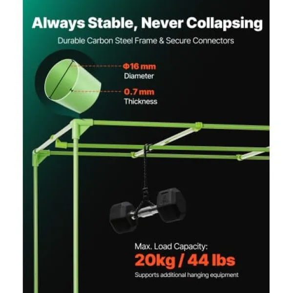 Clearance Grow telt sæt, 150x150x200 cm, sort, indendørs havebrug Kit Til Plante- & Urtedyrkning