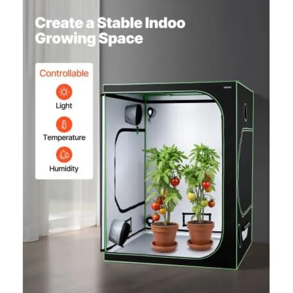 Clearance Grow telt sæt, 150x150x200 cm, sort, indendørs havebrug Kit Til Plante- & Urtedyrkning