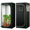 Discount Growtelt - Indendørs Plantetelt - 80 x 80 x 180 cm - 600D Højreflekterende Mylar - Observationsvindue - Gulvbakke - Robust Lynlås Drivhus