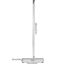Online Græsplæne Jævner, Rustfrit Stål, Ergonomisk Håndtag,75x25x200cm, Sølv Haveværktøj