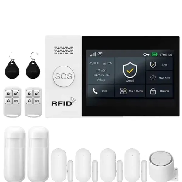 Clearance GSM Alarm System, Smart App Kontrol, Trådløs Forbindelse,EU stik, C-4G Hjemmealarmsystemer