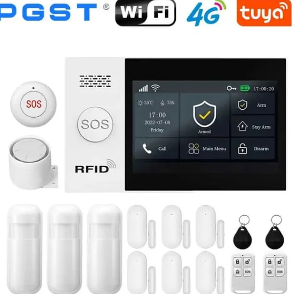 Hjemmealarmsystemer^GSM Alarm System, Smart App Kontrol, Trådløs Forbindelse,EU stik, D-4G