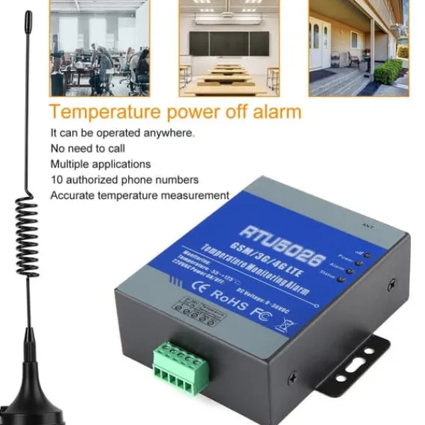Sensorer Til Sikkerhedssystemer^GSM SMS-alarm Telemetri Temperaturalarmsystem Måling Support Fjernbetjening (EU 100-240V)