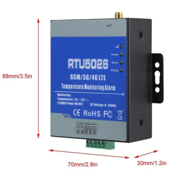Sensorer Til Sikkerhedssystemer^GSM SMS-alarm Telemetri Temperaturalarmsystem Måling Support Fjernbetjening (EU 100-240V)