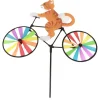 Vinddekoration^Gul Kat Cykel Vindmølle Vindmølle Dyre Vindmølle Ornamenter