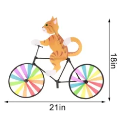 Vinddekoration^Gul Kat Cykel Vindmølle Vindmølle Dyre Vindmølle Ornamenter