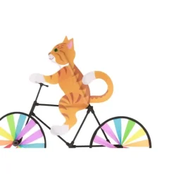 Vinddekoration^Gul Kat Cykel Vindmølle Vindmølle Dyre Vindmølle Ornamenter
