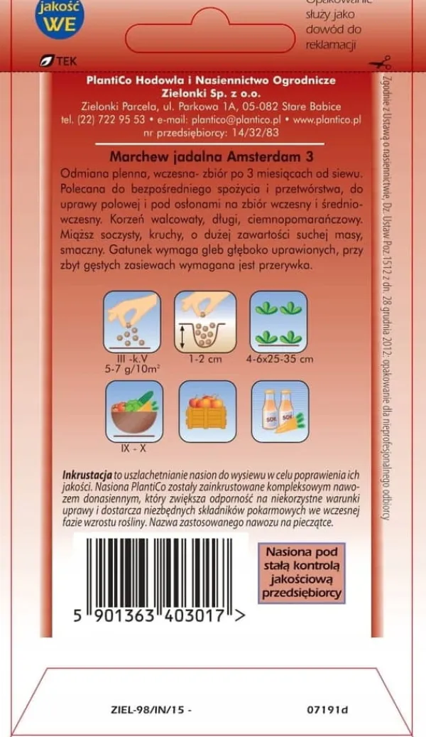 Discount Gulerod KAROTINA 5g frø PlantiCo Frø
