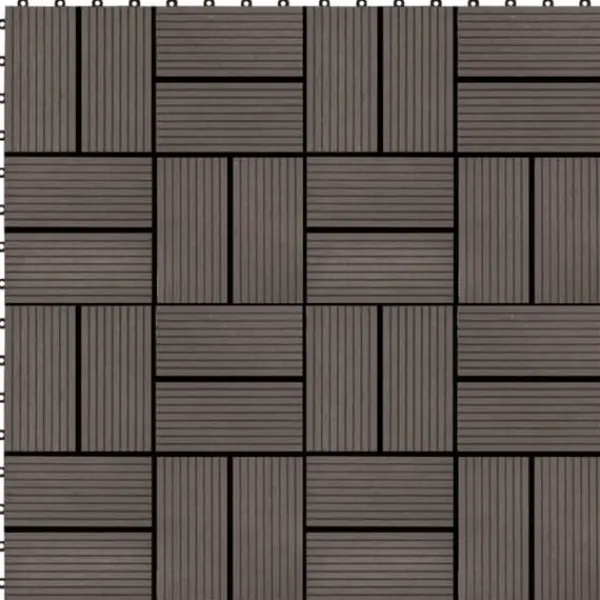 Havedekorationer^Gulve - Living terrassefliser 11 stk. WPC 30 x 30 cm 1 m2 mørkebrun