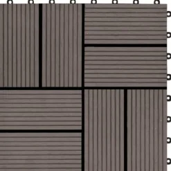 Havedekorationer^Gulve - Living terrassefliser 11 stk. WPC 30 x 30 cm 1 m2 mørkebrun