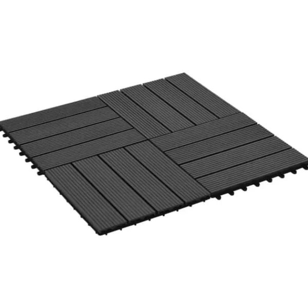 Havedekorationer^Gulve - Living terrassefliser 22 stk. 30 x 30 cm 2 m2 WPC sort