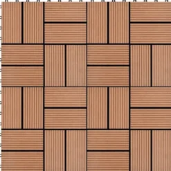 Havedekorationer^Gulve - Living terrassefliser 11 stk. WPC 30 x 30 cm 1 m2 brun