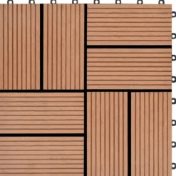 Havedekorationer^Gulve - Living terrassefliser 11 stk. WPC 30 x 30 cm 1 m2 brun