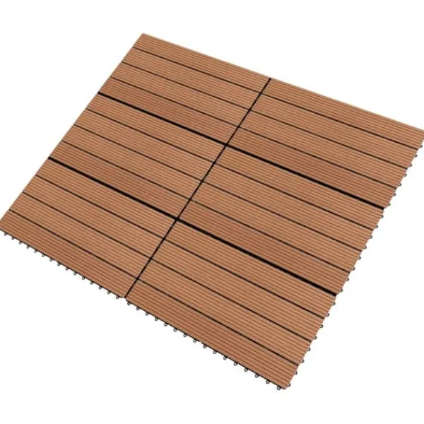 Havedekorationer^Gulve - Living WPC-fliser 60 x 30 cm 6 stk. 1 m² brun