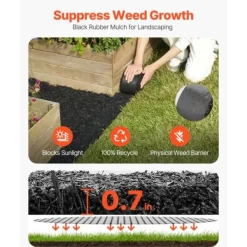 Discount Gummi Mulch Rulle, Landskabspleje 4 ruller, 120 x 4,5-tommers Gummi Mulch Mat Haveduge