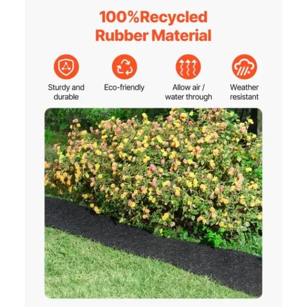 Discount Gummi Mulch Rulle, Landskabspleje 4 ruller, 120 x 4,5-tommers Gummi Mulch Mat Haveduge