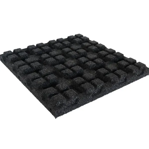 Hot Gummiflise 75 mm - 50 x 50 cm - Sort Havedekorationer