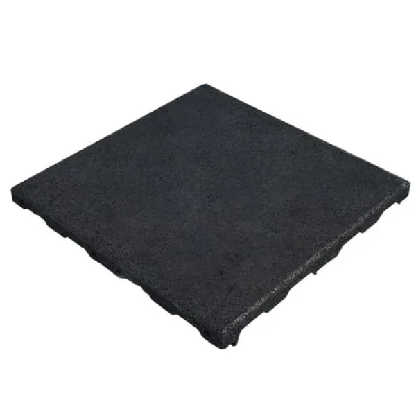 Havedekorationer^Gummiflise med EPDM-toplag 45 mm - 50 x 50 cm - Sort