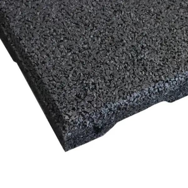 Havedekorationer^Gummiflise med EPDM-toplag 45 mm - 50 x 50 cm - Sort