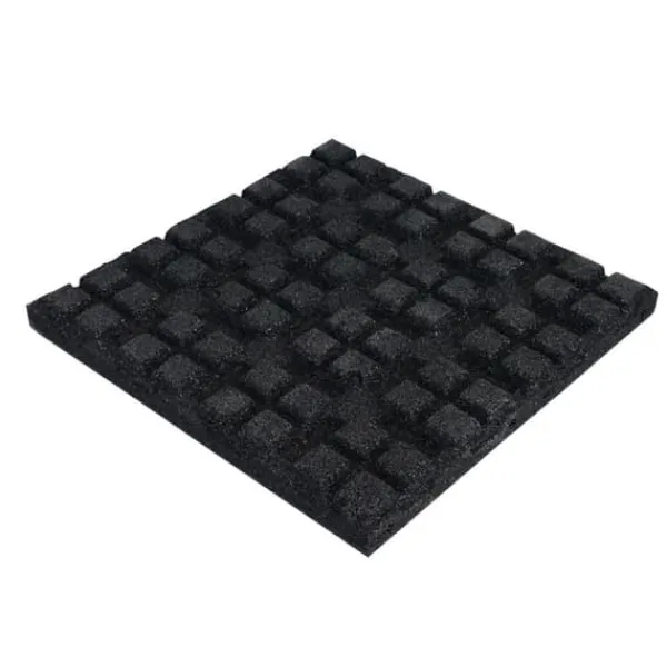 Havedekorationer^Gummiflise med EPDM-toplag 45 mm - 50 x 50 cm - Sort
