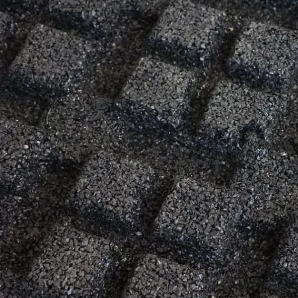 Havedekorationer^Gummiflise med EPDM-toplag 45 mm - 50 x 50 cm - Sort