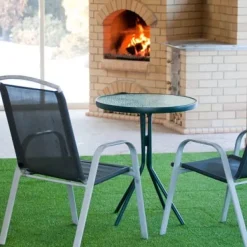 Havedekorationer^Gummiflise med kunstgræs toplag 30 mm - 50x50 cm
