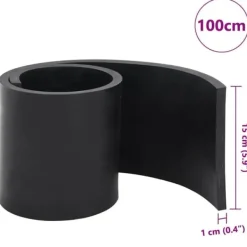 Snerydning^Gummikant til sneplov - Holdbar snerydning | Farve: Sort | Størrelse: 100x15x1 cm