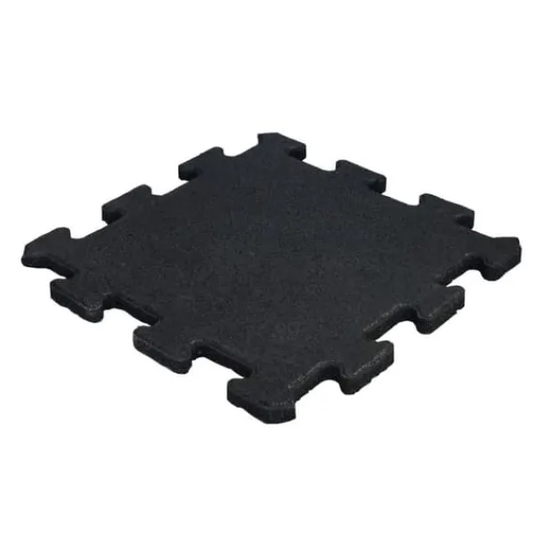 Havedekorationer^Gummi-puslespilflise med EPDM-toplag 25 mm - Sort (RAL 9004) - Cfl-S1 - Midterstykke