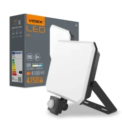 Outlet Halogen projektør PIR bevægelsessensor 50W neutralt lys 5000K 4750lm IP65 FLOOD Videx Sikkerhedslamper
