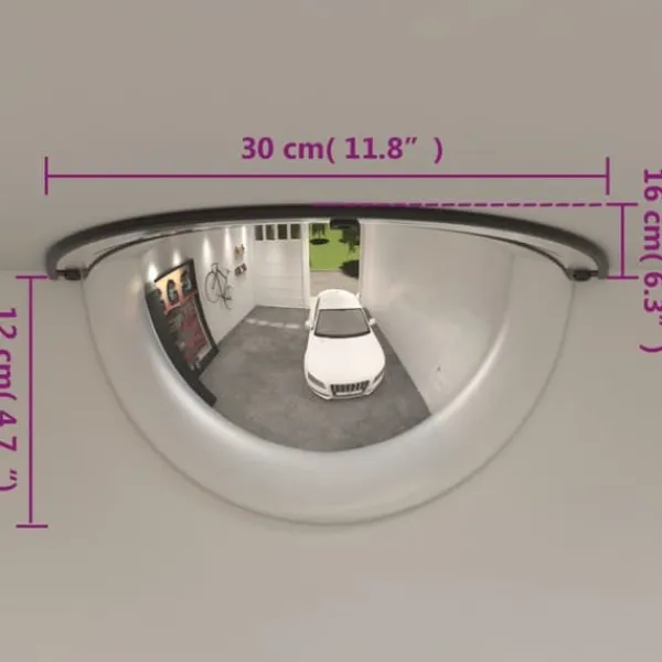 Sikkerhedsspejle^Halve kuppelspejle 2 stk. Ø30 cm akryl - Trafikspejl - Trafikspejle - Home & Living