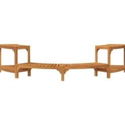 Hot Halvrund udendørs badetub omkreds i solid akacietræ | Størrelse: 252 x 112 x 55.5 cm | Farve: Brun Spa & Udendørsbad