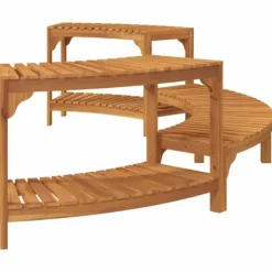 Hot Halvrund udendørs badetub omkreds i solid akacietræ | Størrelse: 252 x 112 x 55.5 cm | Farve: Brun Spa & Udendørsbad
