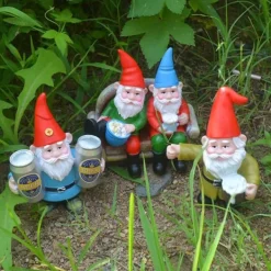Harpiks Øl Dværg Skulptur Havedekoration Havegnome Statue Dekor til Have Skrivebord Plante Havedekorationer