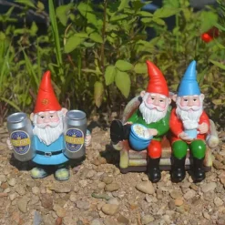 Harpiks Øl Dværg Skulptur Havedekoration Havegnome Statue Dekor til Have Skrivebord Plante Havedekorationer