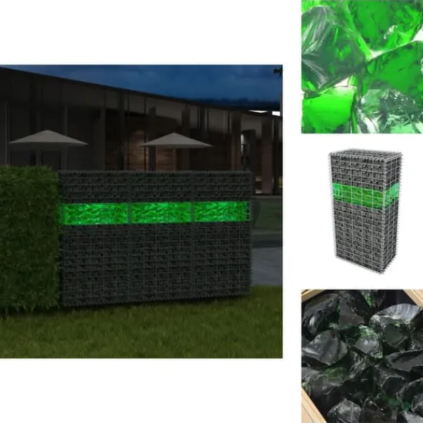 Havesten & Trædesten^Have– & trædesten - Living gabion-sten 60-120 mm 25 kg grønt glas