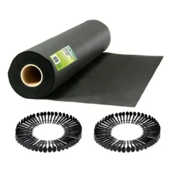 Hot Have agrotekstil 1 m x 75 m + 100 Plonos stifter - sort Haveduge