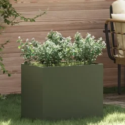 Krukker & Plantebeholdere^Have Blomsterkrukke i Olivengrøn - Industrielt Design | Størrelse: 50x32x40 cm
