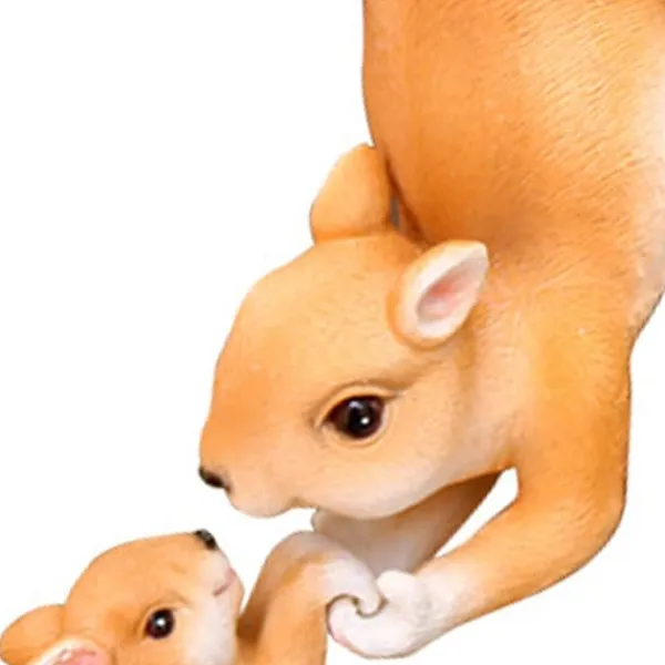 Havedekorationer^Have egern statuer Hængende baby forældre egern pryd harpiks egern figur indendørs udendørs have dyr statuer
