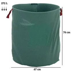Havekurve^Haveaffaldspose, Kapacitet 272 Liter, Dimensioner Ø67 x 76 cm, Forstærkede Håndtag, Rivestærk, Vandafvisende