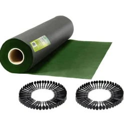 Haveduge^Haveagrotekstil 1,6 m x 50 m 90 g/m2 + 100 Plonos-nåle - sort og grøn