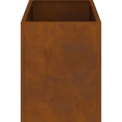 Krukker & Plantebeholdere^Haveblomsterkrukke i stål - Vejrbestandig | Størrelse: 50x32x40 cm | Farve: Brun