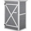 Havebod i træ 75×56×115 cm med hyldeplan, sort/grå/hvid Skure, Garager & Carports