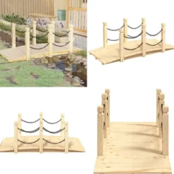 Havebroer^Havebro med kædegelænder 150x67x56 cm massivt grantræ - Havebro - Havebroer - Home & Living